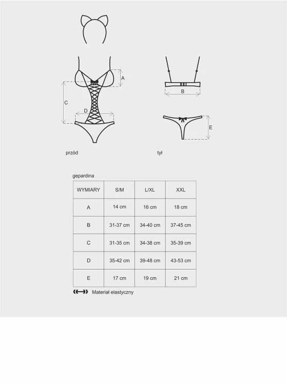 Gepardina kostium 3-częściowy jak na zdjęciu L/XL