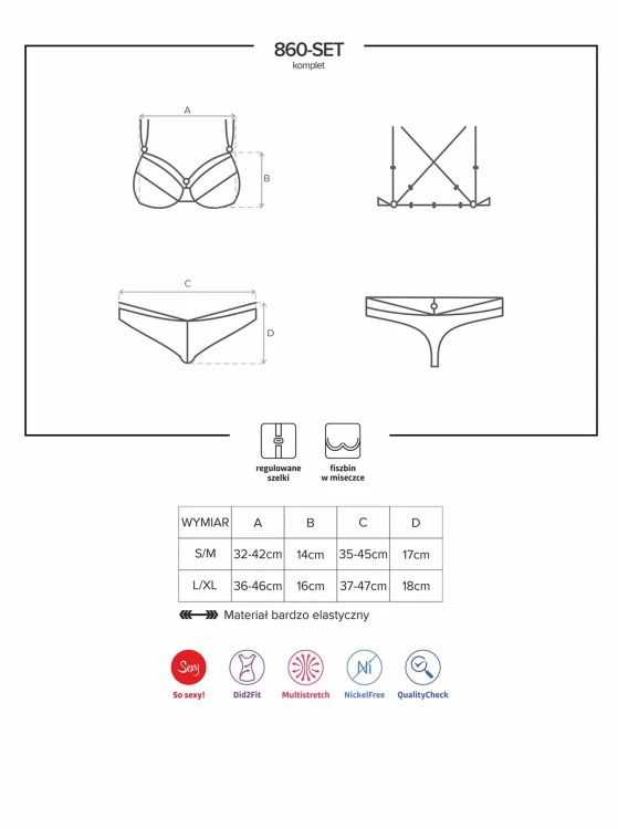 860-SET-3 komplet 2-częściowy czerwony czerwony L/XL