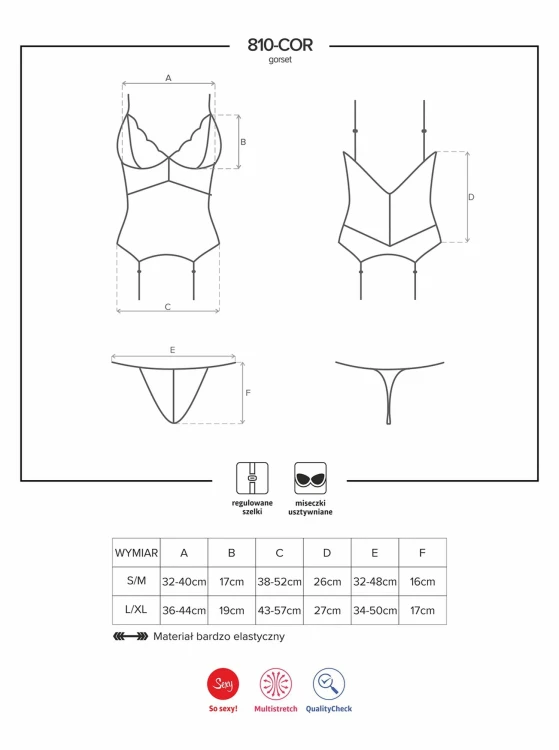 810-COR-2 gorset i stringi biały