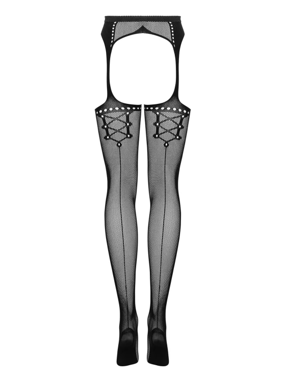 Garter stockings S314 czarny