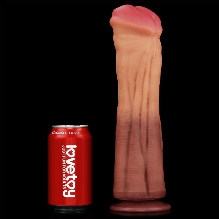 DILDO 12'' DUAL LAYERED PLATINUM SILICONE COCK