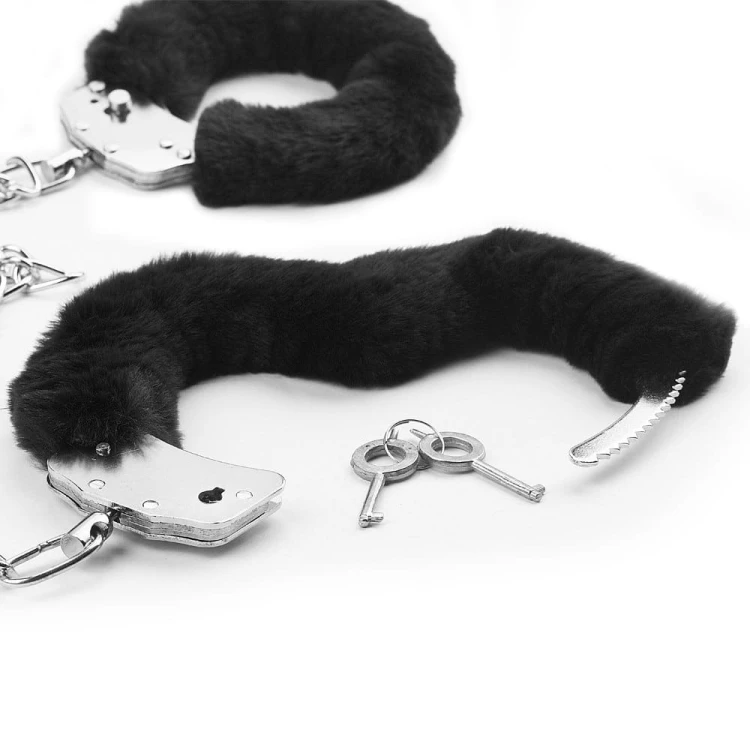 KAJDANKI FLUFFY LEG CUFFS CZARNE