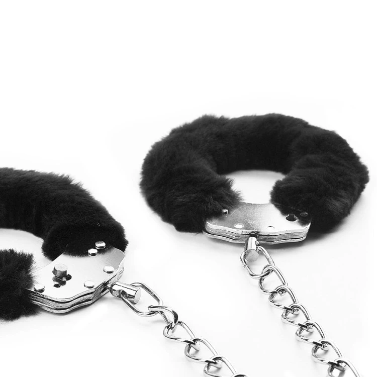 KAJDANKI FLUFFY LEG CUFFS CZARNE