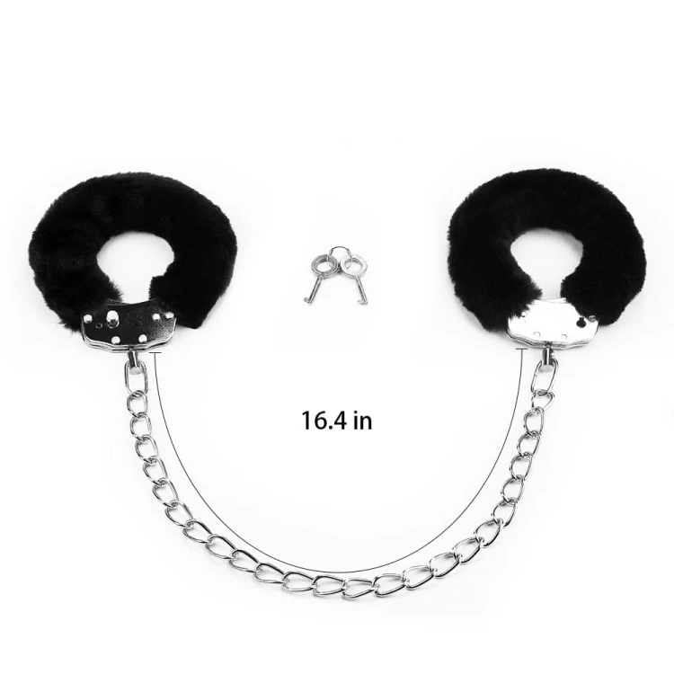 KAJDANKI FLUFFY LEG CUFFS CZARNE