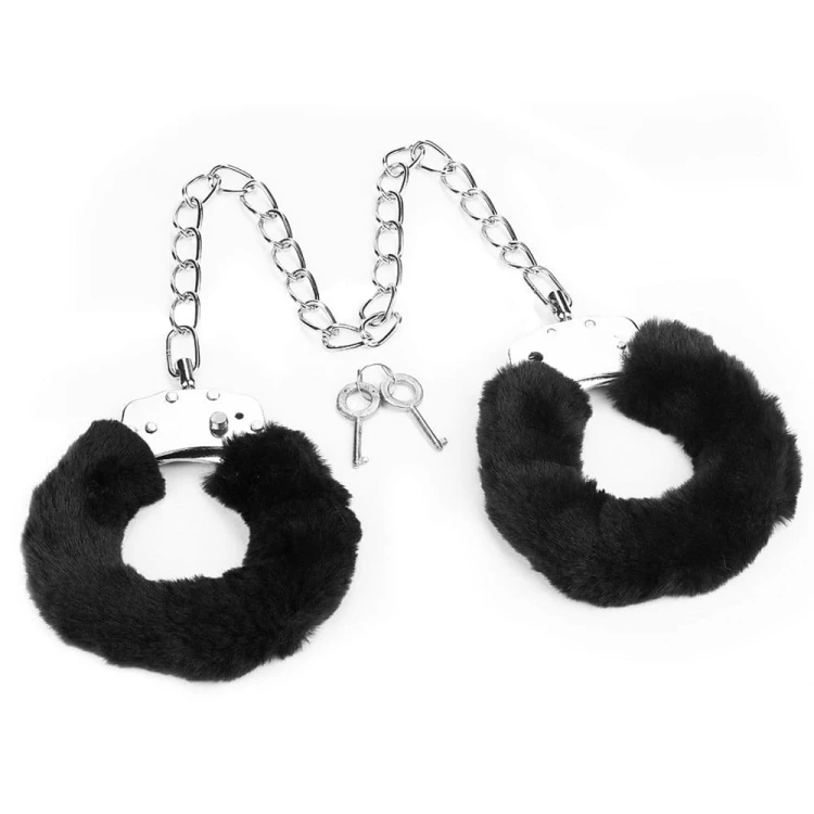 KAJDANKI FLUFFY LEG CUFFS CZARNE