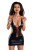 Glossy Shiny Wetlook dress JULIE - black czarny S